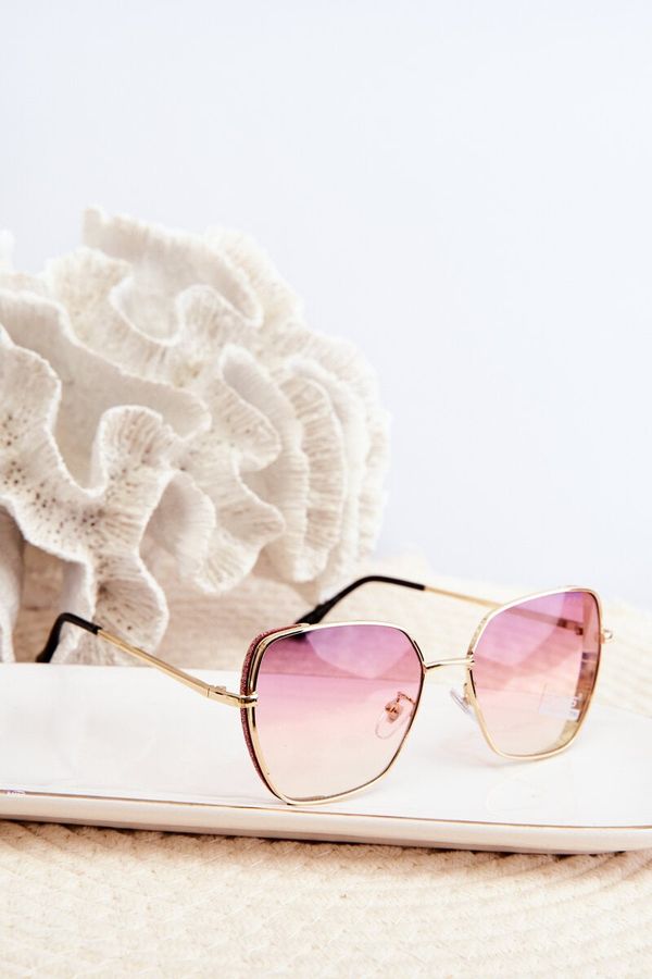 Kesi Women's sunglasses with glitter inserts UV400, pink