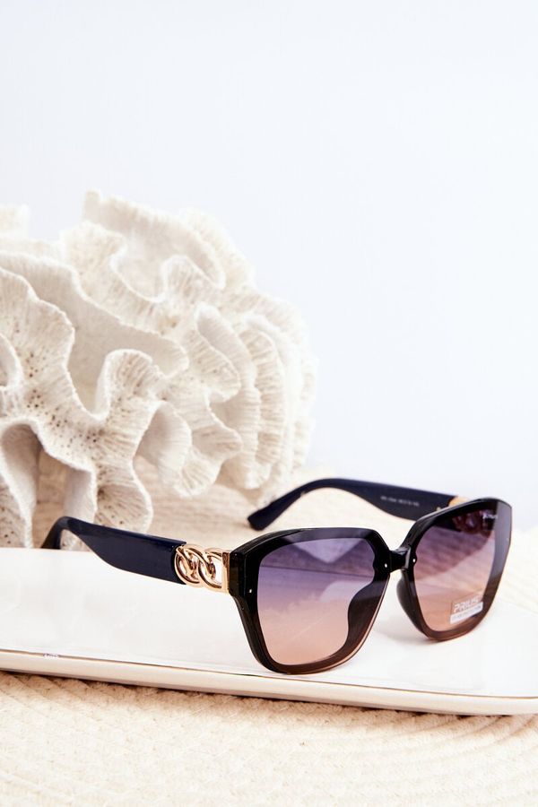 Kesi Women's Sunglasses with Gold Detailing UV400 Dark Blue-Black