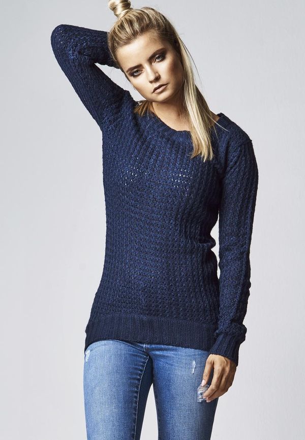 UC Ladies Women's sweater with a long wide neckline in a navy design