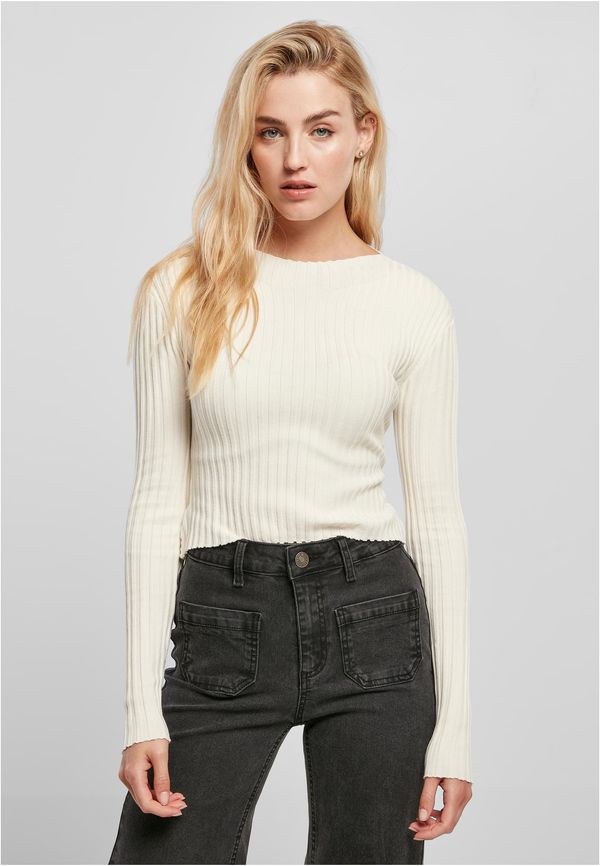 Urban Classics Women's sweater with short rib knit - white