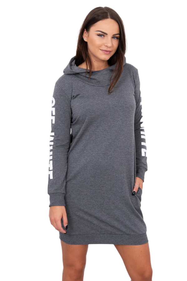 Kesi Women's sweatshirt dress Off White Kesi - dark gray melange