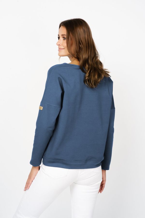 Italian Fashion Women's sweatshirt Karina with long sleeves - denim