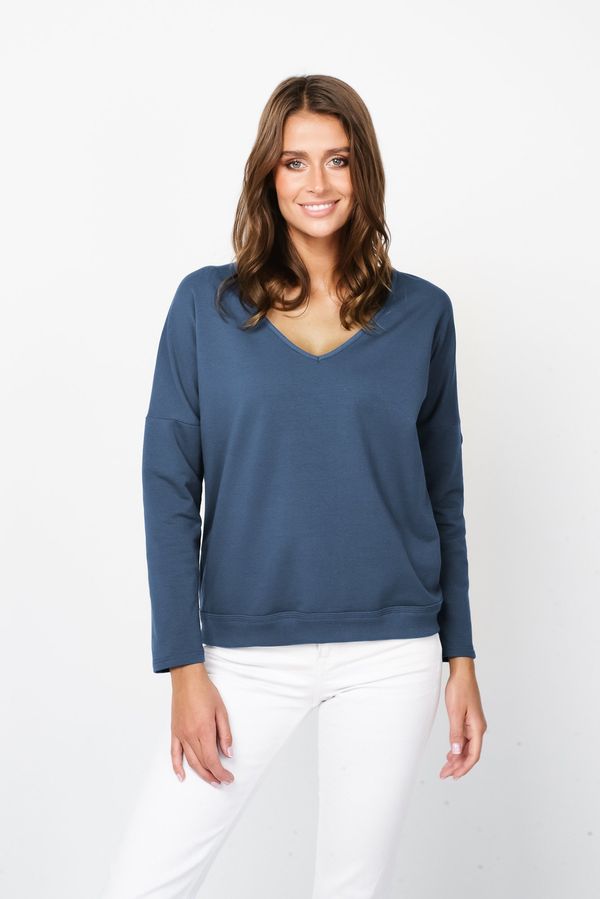 Italian Fashion Women's sweatshirt Karina with long sleeves - denim