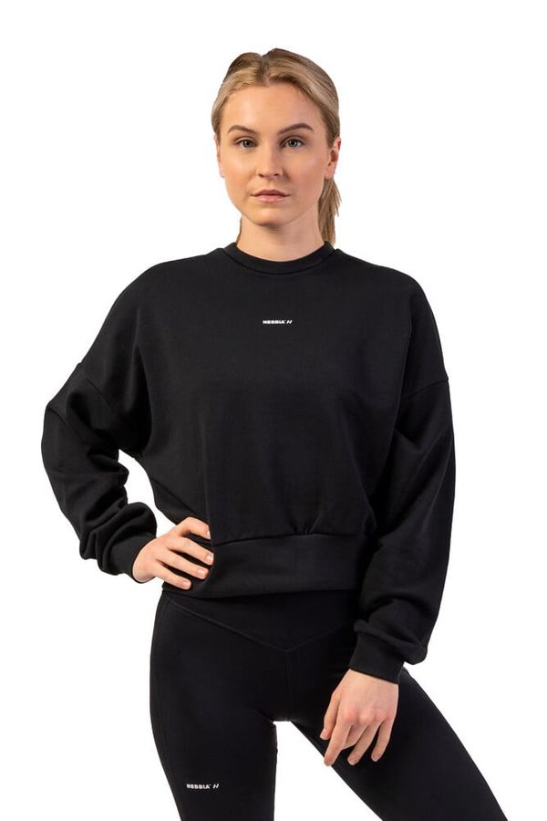 NEBBIA Women's sweatshirt Nebbia Loose Fit Sweatshirt "Feeling Good" 420 black XS/S