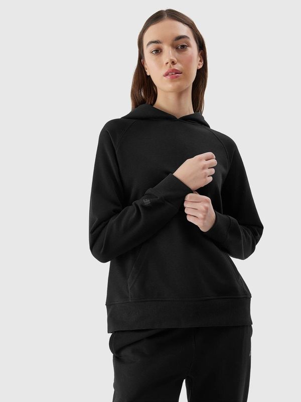 4F Women's sweatshirt without fastening and hooded 4F - black