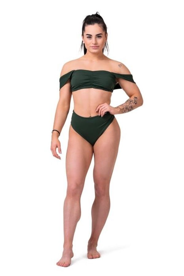 NEBBIA Women's swimsuit Nebbia Miami retro bikini - top 553 dark green S