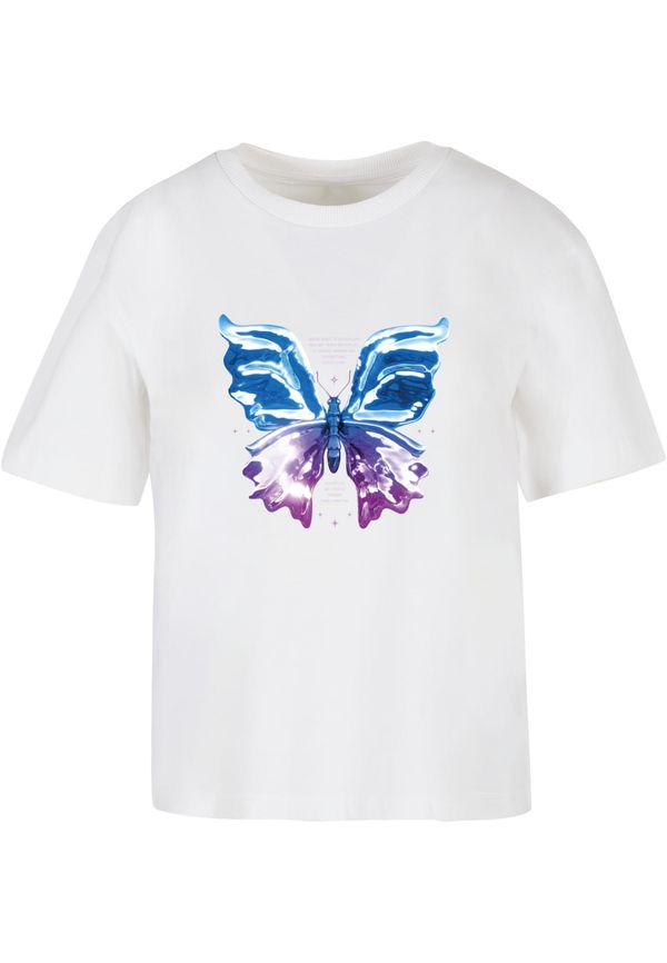 Miss Tee Women's T-shirt Chromed Butterfly Tee - white