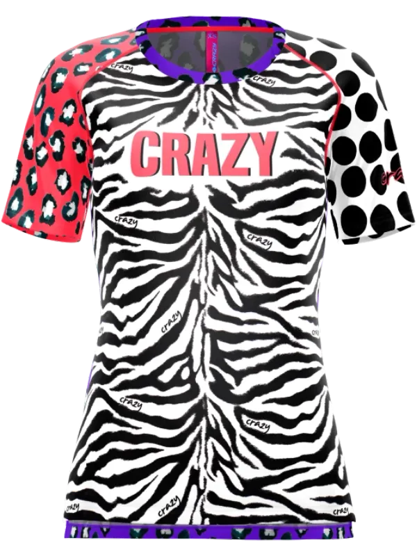 Crazy Idea Women's T-shirt Crazy Idea Mountain Flash Black/Zebra