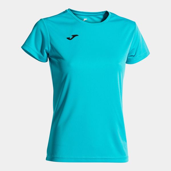 Joma Women's T-shirt Joma Combi Woman Shirt S/S Fluor Turquoise