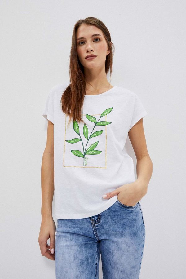 Moodo WOMEN'S T-SHIRT L-TS-4044 WHITE