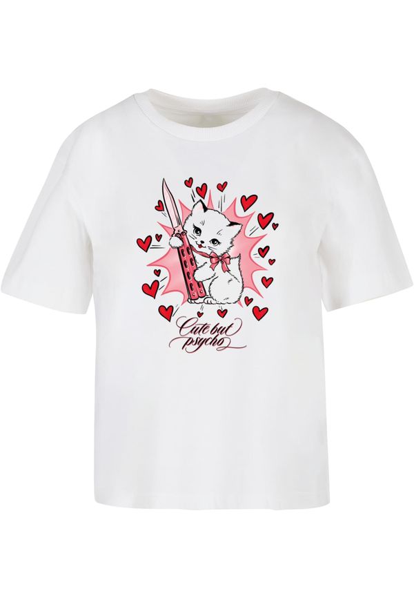 Mister Tee Women's T-shirt Psycho Kitty white