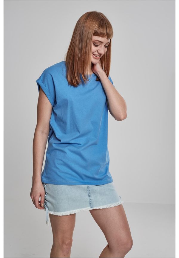 Urban Classics Women's T-shirt with extended shoulder horizontal blue