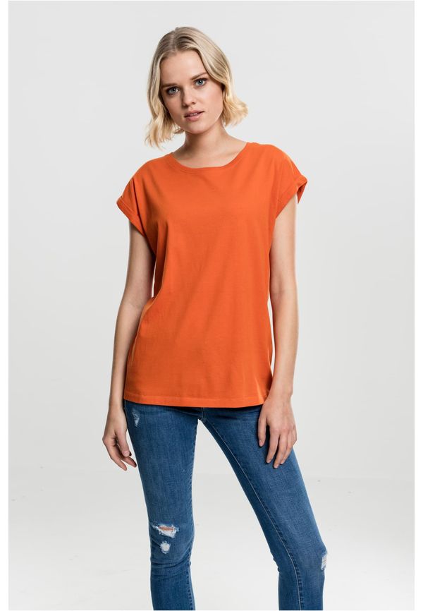 Urban Classics Women's T-shirt with extended shoulder rust orange