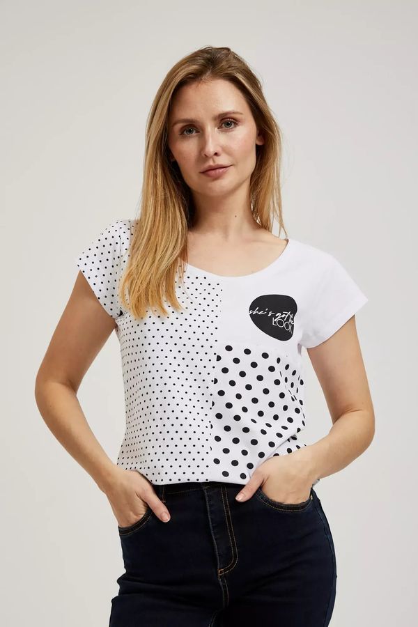 Moodo Women's T-shirt with polka dots MOODO