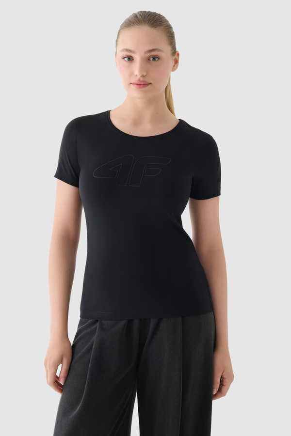 4F Women's T-Shirt With Print 4F Black 4FWMM00TTS