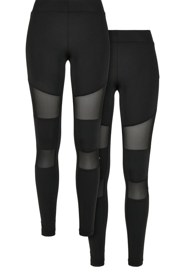 UC Ladies Women's Tech Mesh Leggings 2-Pack Black+Black