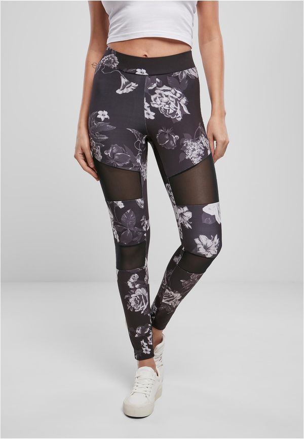 Urban Classics Women's Tech Mesh Leggings AOP Darkflower