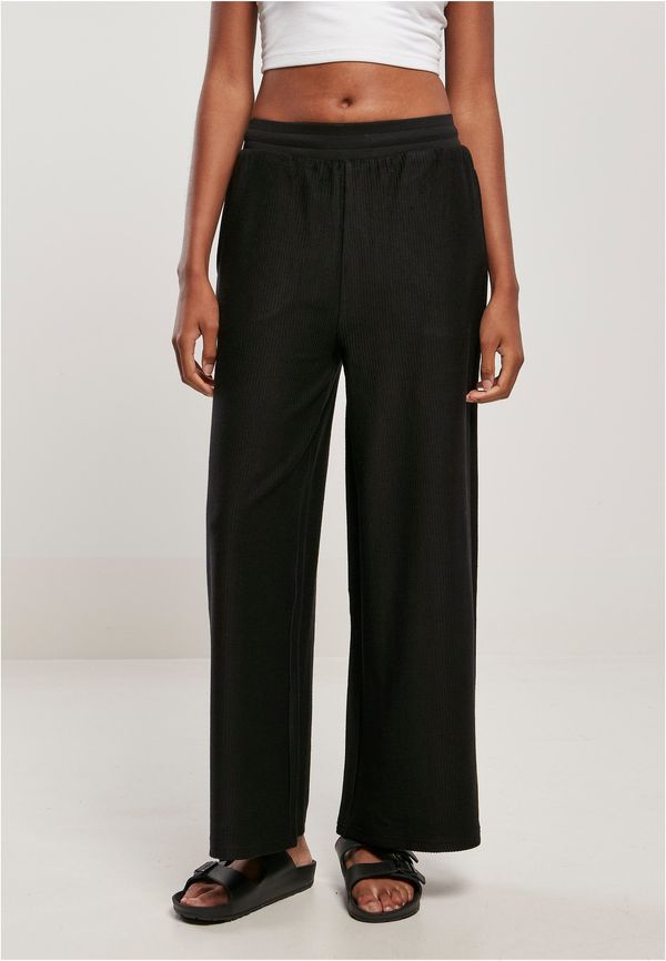 Urban Classics Women's terry trousers with straight rib black