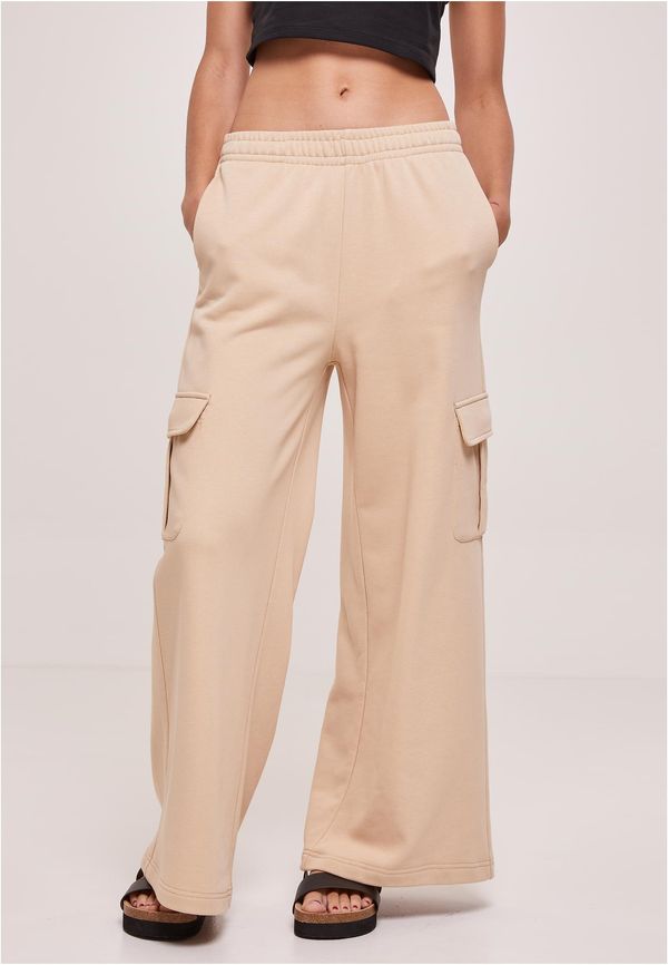 UC Ladies Women's terry trousers with wide waist and wide waistband unionbeige