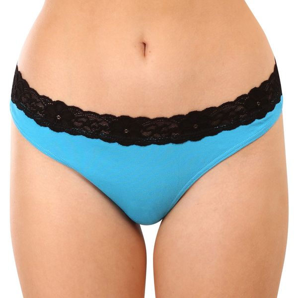 STYX Women's thongs Styx with lace blue