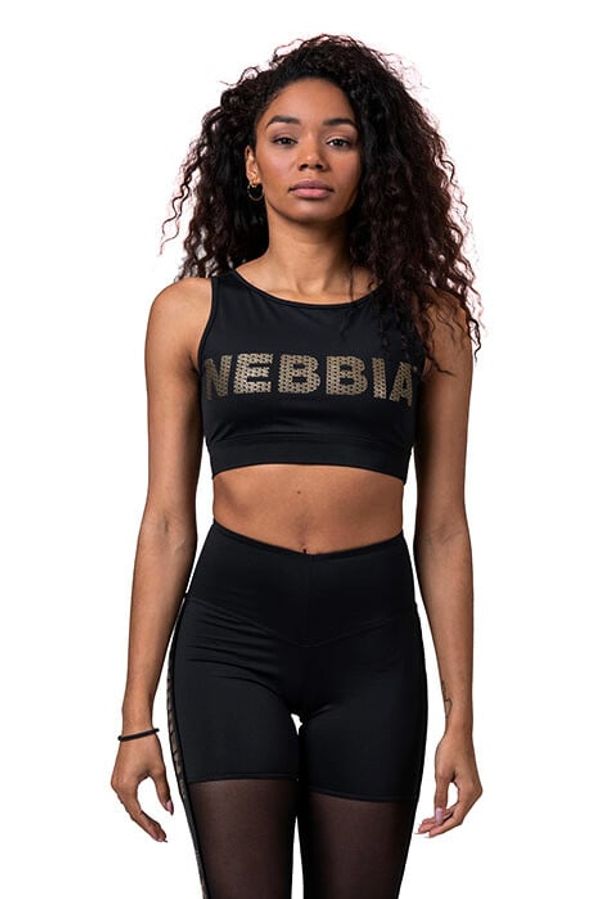 NEBBIA Women's top Nebbia Intense Gold Mesh Mini Top 830 black XS