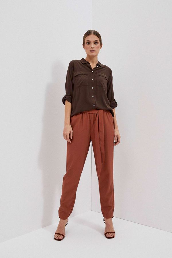 Moodo WOMEN'S TROUSERS L-SP-4012 BROWN