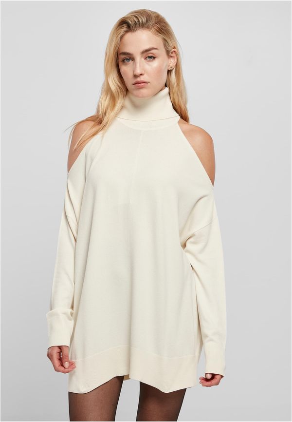 Urban Classics Women's turtleneck sweater on the shoulders whitesand