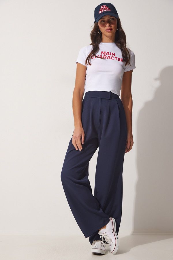 Happiness İstanbul Women's Velcro Waist Loose Pants Happiness İstanbul