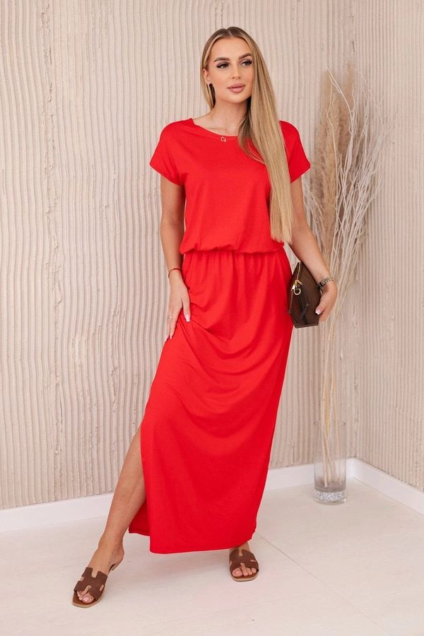 Kesi Women's viscose dress with pockets - red