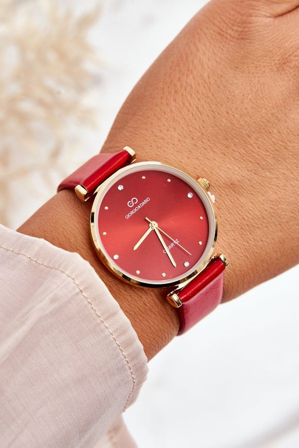 Kesi Women's watch on a leather strap Giorgio&Dario red