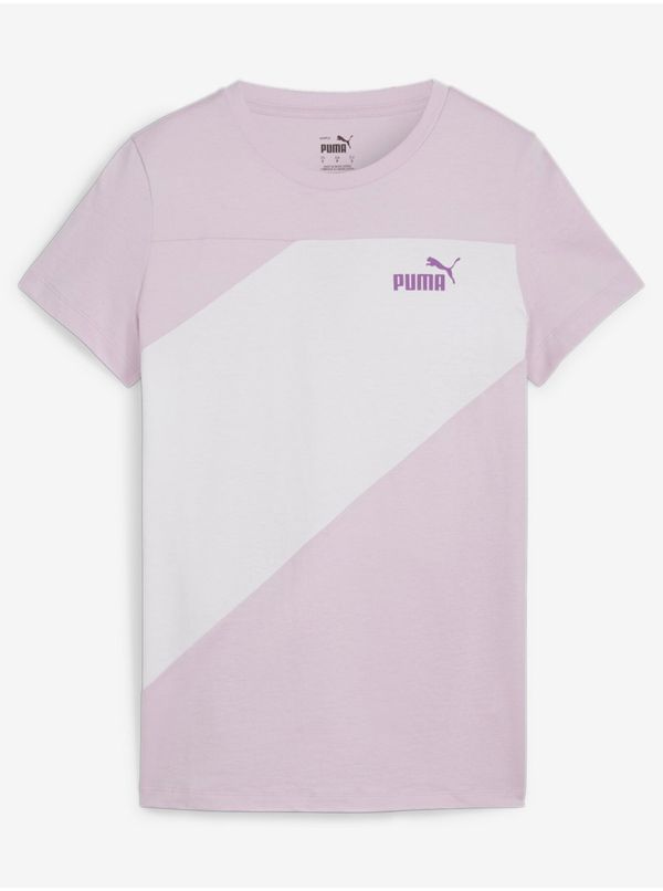 Puma Women's White and Pink T-Shirt Puma Power Tee - Women