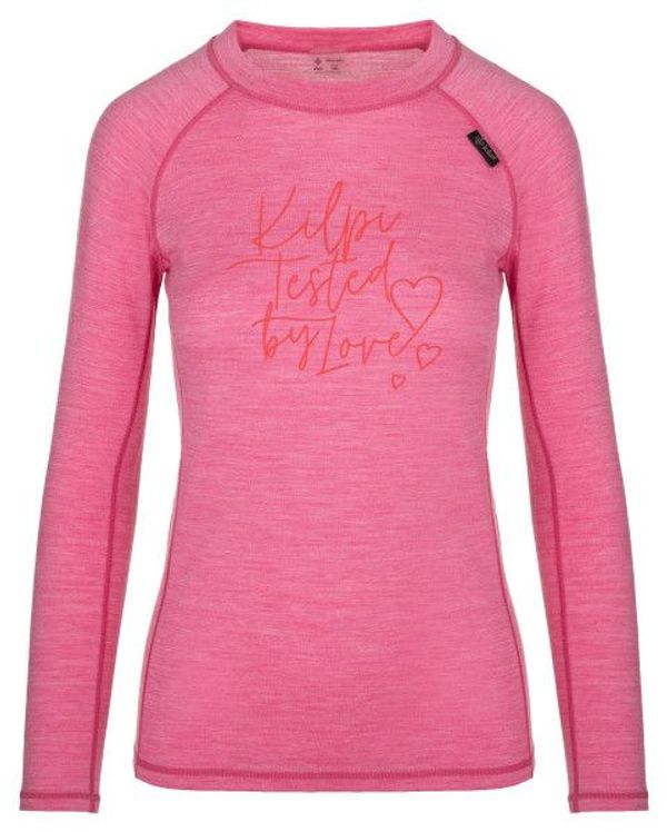 Kilpi Women's wool thermal T-shirt Kilpi MAVORA TOP-W pink