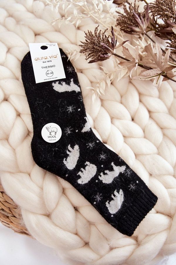 Kesi Women's woolen socks in Polar Bear black