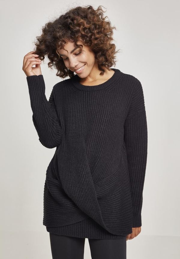 Urban Classics Women's Wrap Sweater - Black