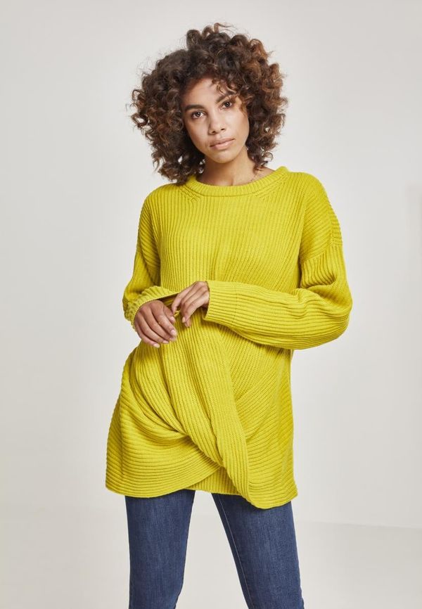 Urban Classics Women's Wrap Sweater - Yellow