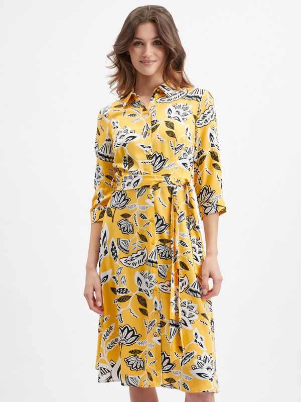 Orsay Women's yellow floral dress ORSAY