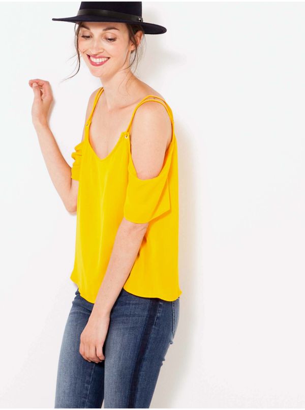 CAMAIEU Yellow loose blouse with CAMAIEU cutouts - Women