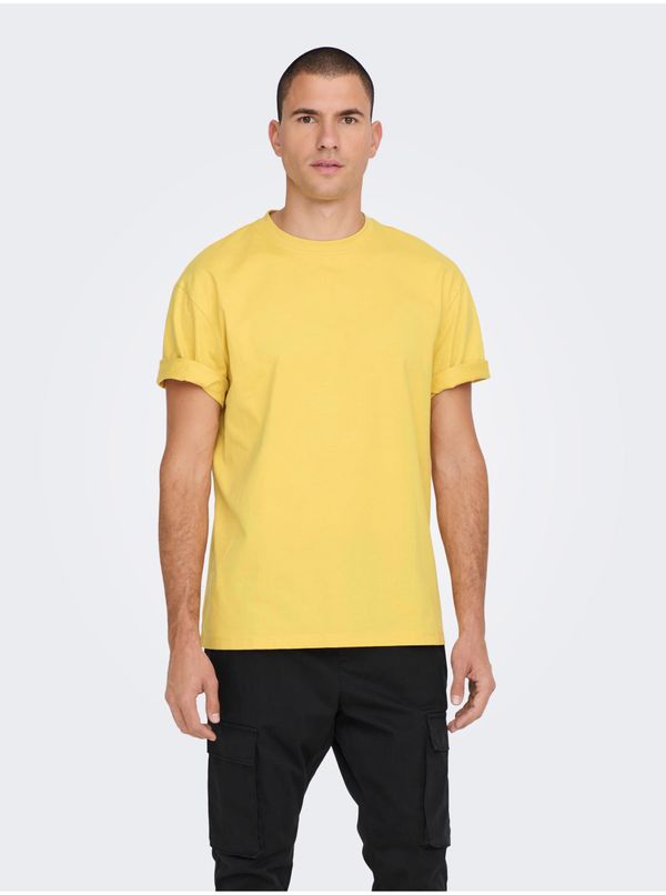 Only Yellow mens basic T-shirt ONLY & SONS Fred - Men