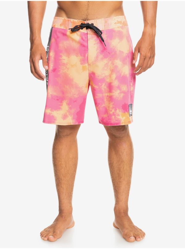 Quiksilver Yellow-Pink Men's Patterned Swimwear Quiksilver - Men