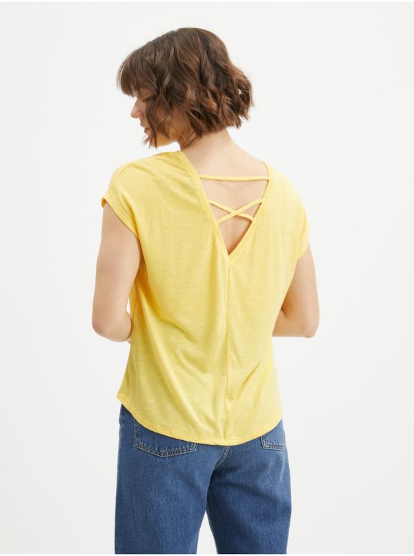 Vero Moda Yellow T-shirt with back neckline VERO MODA Ulja June - Women's