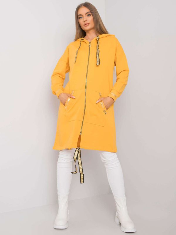 Fashionhunters Yellow zippered sweatshirt