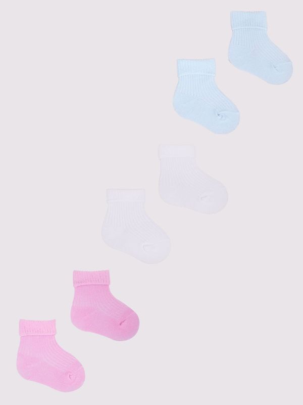 Yoclub Yoclub Kids's Baby Girls' Turn Cuff Cotton Socks 3-Pack SKA-0009G-0000-001
