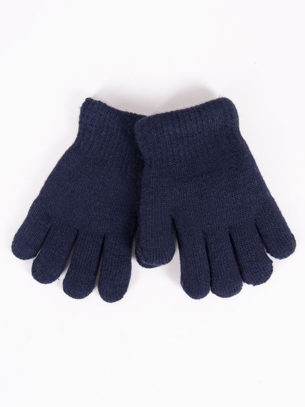 Yoclub Yoclub Kids's Boys' Five-Finger Double-Layer Gloves RED-0104C-AA50-003 Navy Blue