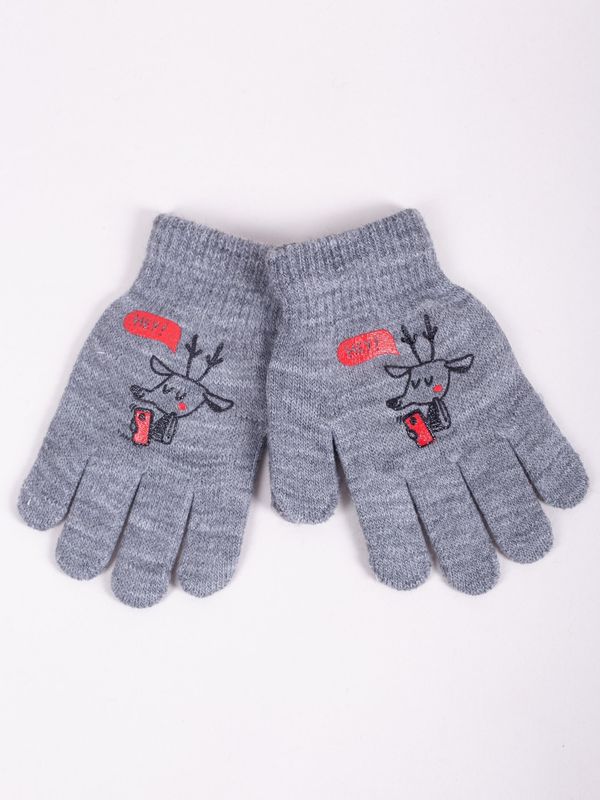 Yoclub Yoclub Kids's Boys' Five-Finger Gloves RED-0012C-AA5A-010