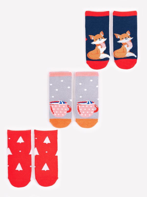 Yoclub Yoclub Kids's Children's Christmas 3Pack Socks SKA-X012G-AA00