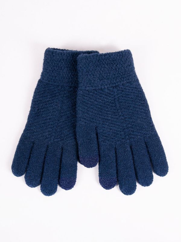 Yoclub Yoclub Kids's Girls' Five-Finger Touchscreen Gloves RED-0085G-005C-002 Navy Blue