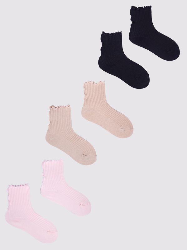 Yoclub Yoclub Kids's Girls' Socks With Frill 3-Pack 1