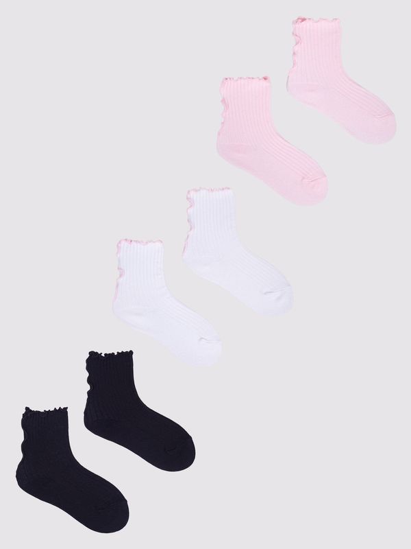 Yoclub Yoclub Kids's Girls' Socks With Frill 3-Pack 2