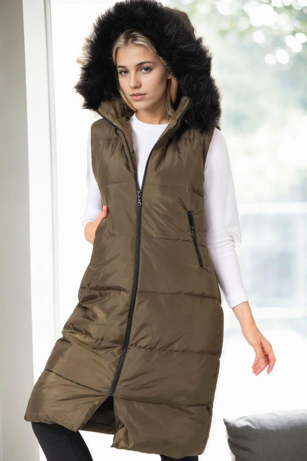 dewberry Z6741 DEWBERRY WOMEN'S VEST-KHAKI-1