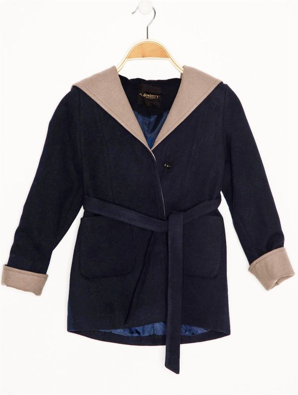 dewberry Z8002 DEWBERRY GIRLS' COAT-NAVY BLUE